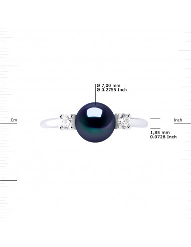 Bagues Joaillerie Perle Ronde 7-8 mm -...