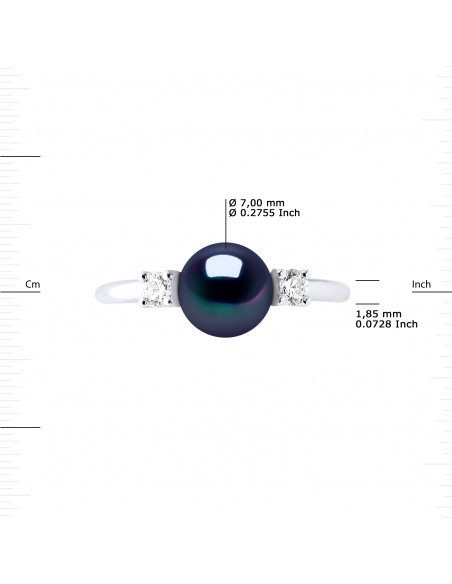Bagues Joaillerie Perle Ronde 7-8 mm - Plusieurs Coloris - Argent 925 - SAINT JEAN
