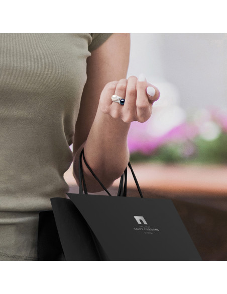 Ring You & Me 2 Oval Beads 8-9 mm - Silver 925 - Porto