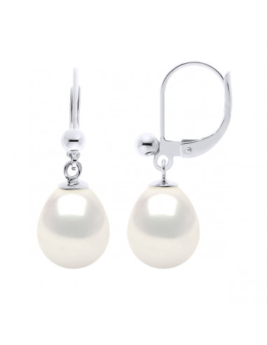 Boucles d'Oreilles Pendantes Perles 7-8 mm - Plusieurs Coloris - Argent 925 - BANDOL