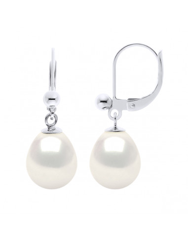 Boucles d'Oreilles Pendantes Perles 7-8 mm -...