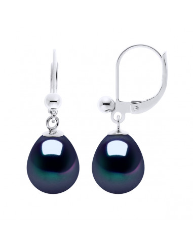 Boucles d'Oreilles Pendantes Perles 7-8 mm -...