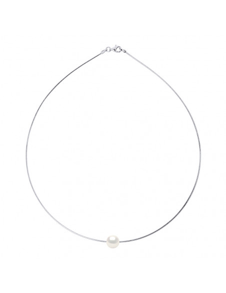 Collier Oméga Perle Ronde 9-10 mm - Plusieurs Coloris - Argent 925 - QUIBERON