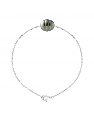 Bracelet Perle de Tahiti Cerclée 10-11 mm -...