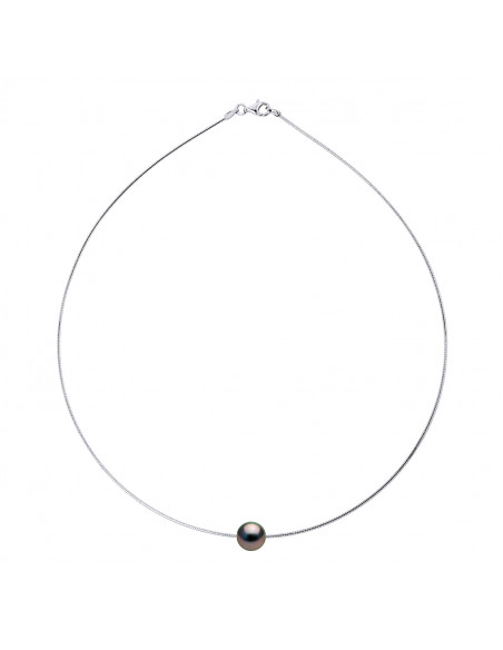 Colliers Oméga Perle de Tahiti Ronde - Taille de 9 à 13 mm - Argent 925 - MARAKA