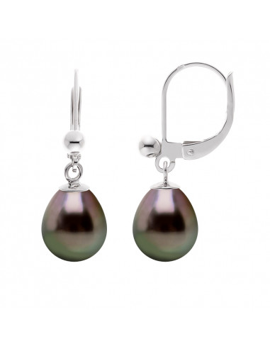 Boucles d'Oreilles Pendantes Perles de Tahiti...