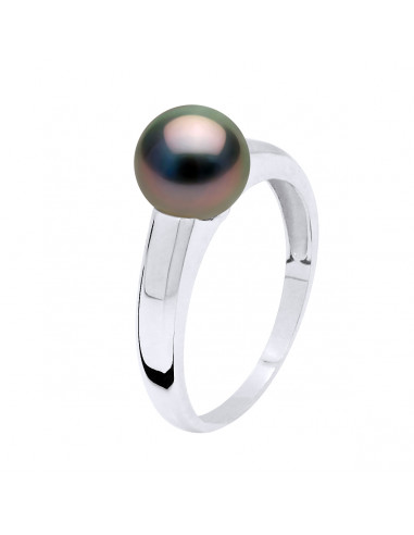 Bague Jonc Perle de Tahiti Ronde 7-8 mm -...
