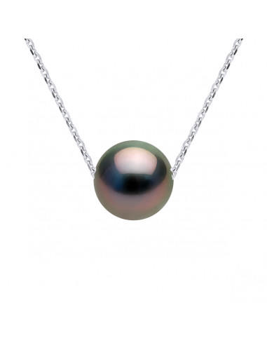 Colliers Perle de Tahiti Ronde Traversante - Tailles de 8 à 11 mm - Chaîne Forçat - Argent 925 - MOTANE