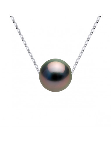 Colliers Perle de Tahiti Ronde Traversante -...