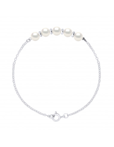 Bracelet Perles Rondes 5-6 mm - Chaîne Forçat -...