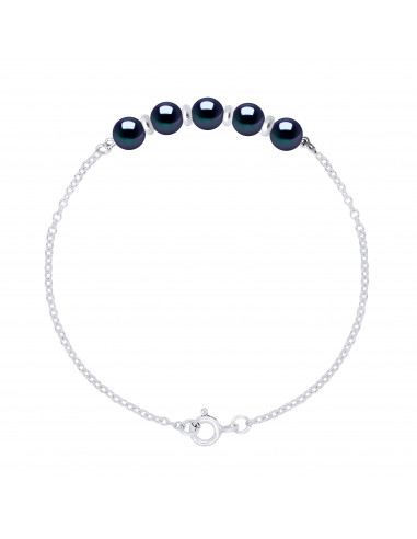 Bracelet Perles Rondes 5-6 mm - Chaîne Forçat -...