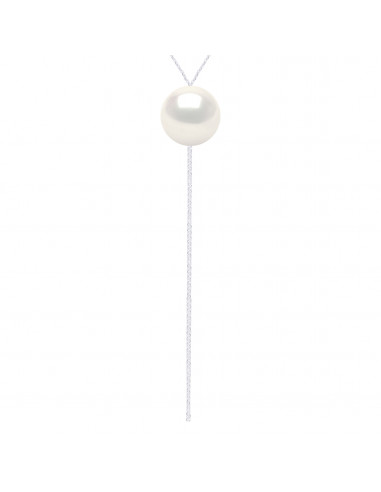 Collier Cravate Perle Ronde 11-12 mm - Chaîne Forçat - Or 375 - ROCAMCOURT