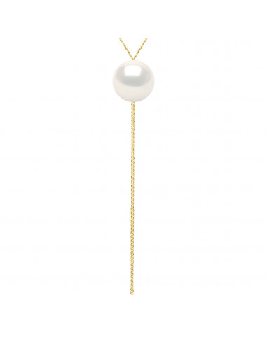 Collier Cravate Perle Ronde 11-12 mm - Chaîne...