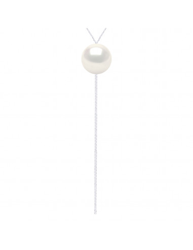Collier Cravate Perle Ronde 11-12 mm - Chaîne Forçat - Or 750 - BREGANCOURT