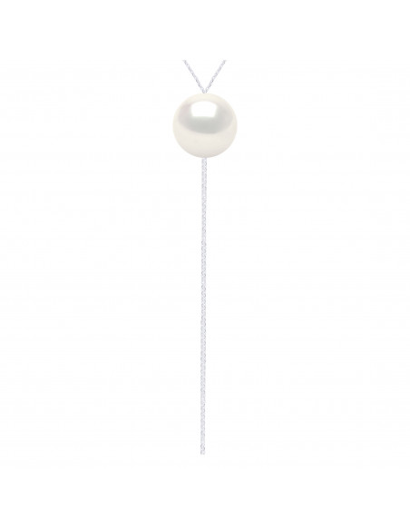 Collier Cravate Perle Ronde 11-12 mm - Chaîne Forçat - Or 750 - BREGANCOURT