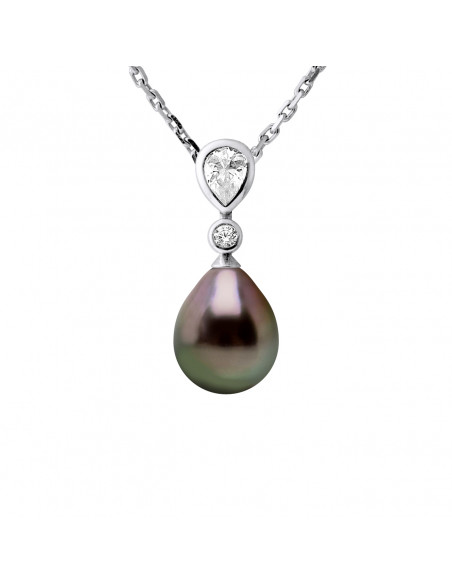 Collier Joaillerie Perle de Tahiti Poire 8-9 mm - Argent 925 - NARUVA