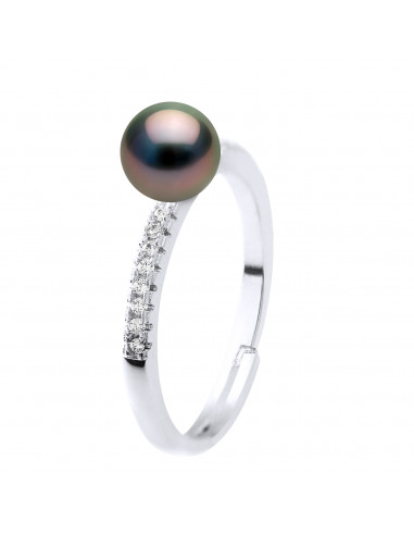 Bague Joaillerie Perle de Tahiti Ronde 7-8 mm -...