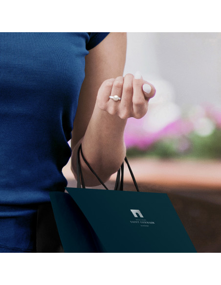 Ring Modern Round Pearl 8-9 mm - Several Colors - Silver 925 - Villeneuve