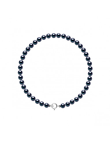 Bracelet Rang de Perles Semi-Rondes 4-5 mm - Fermoir Anneau Ressort - Argent 925 - ANNECY