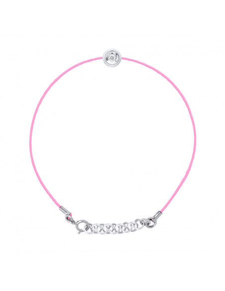 Bracelets Liens Cordons Diamants 0.030 Cts Serti Clos - Argent 925 - MILAN