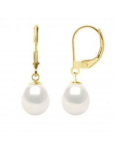 Pearl Pearl Beads 8-9 mm Earrings - BRISURE SYSTEM - OR...