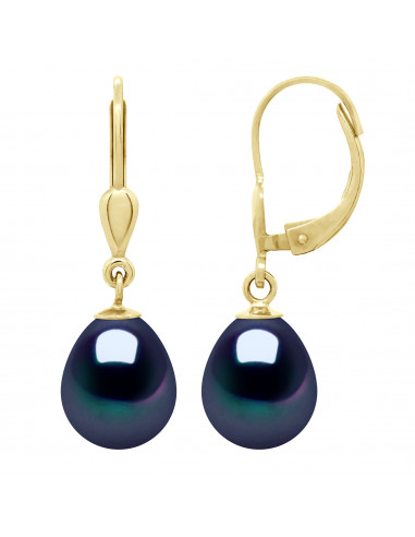 Boucles d'Oreilles Pendantes Perles Poires 9-10...