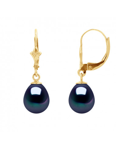 Boucles d'Oreilles Pendantes Perles Poires 8-9...