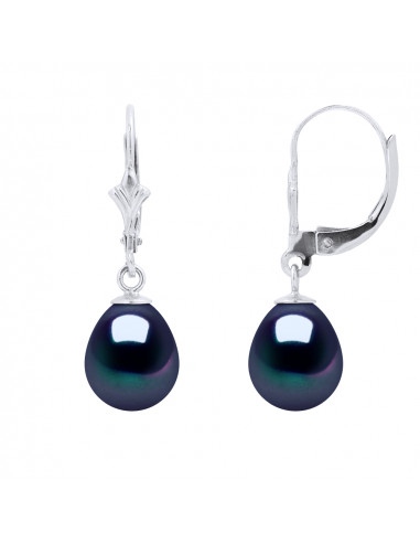 Boucles d'Oreilles Pendantes Perles Poires 8-9...