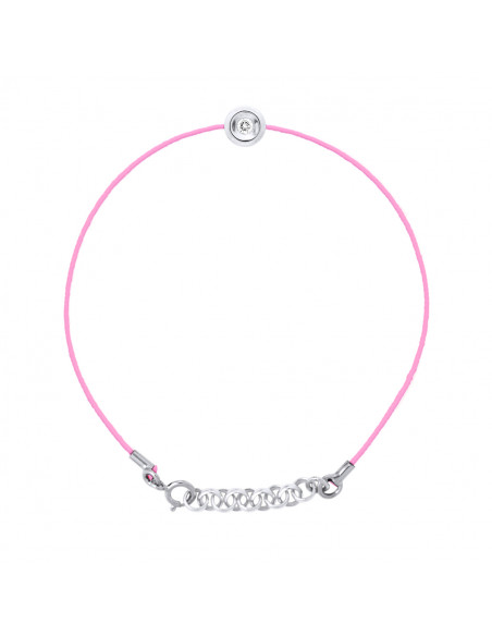 Bracelets Liens Cordons Diamants 0.050 Cts Serti Clos - Argent 925 - SAN REMO