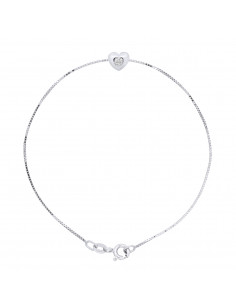 Bracelet Diamant 0.050 Cts Serti Coeur - Chaîne...