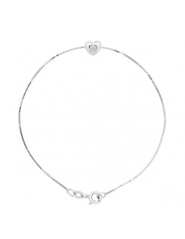 Diamond Bracelet 0.050 CTS Serti Heart -...