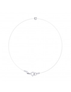 Bracelet Transparent Nylon Diamond 0.030 CTS Serti Claw -...