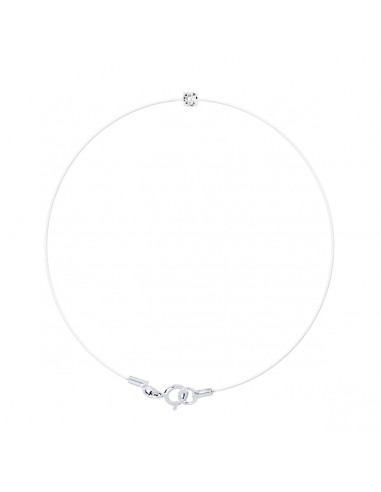 Bracelet Nylon Transparent Diamant 0.030 Cts Serti Griffe - Argent 925 - IBIZA
