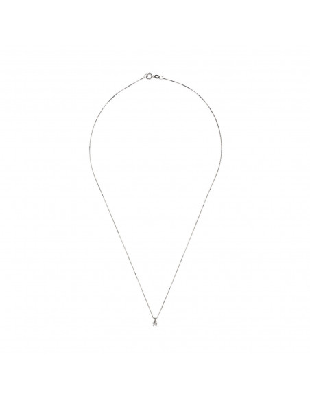 Diamond Solitary Necklaces - size from 0.030 to 0.15 carats - Venetian Chain - Silver 925 - Maravillosa