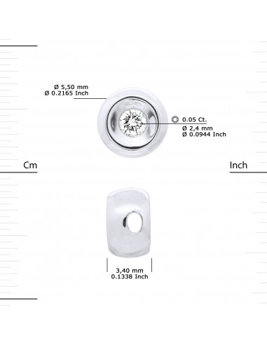 Collier Diamant 0.050 Cts Serti Clos - Chaîne...