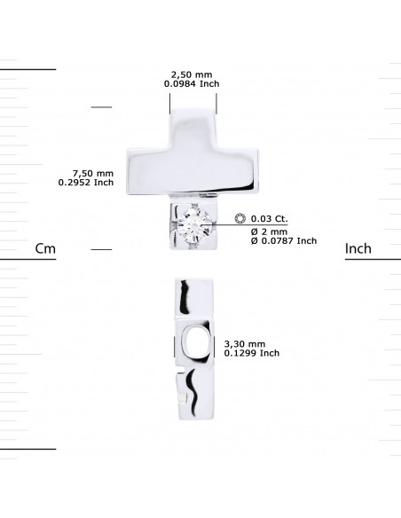 Bracelets Links Diamond Cords 0.030 CTS Serti Cross - Silver 925 - Seville