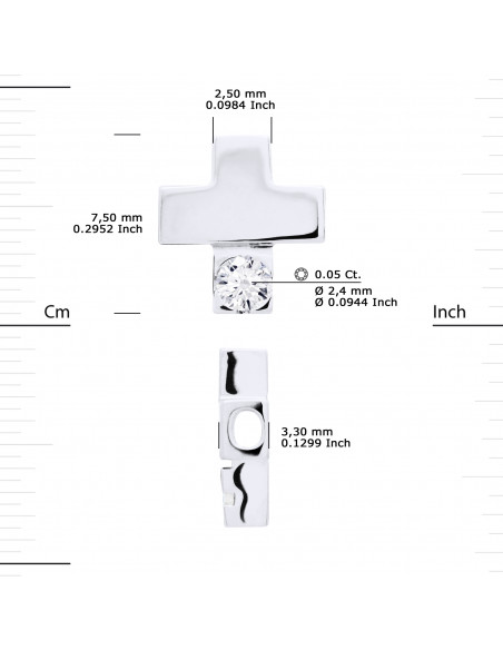 Bracelet Diamond 0.050 CTS Seri Cross - Venetian Chain - Silver 925 - Roma