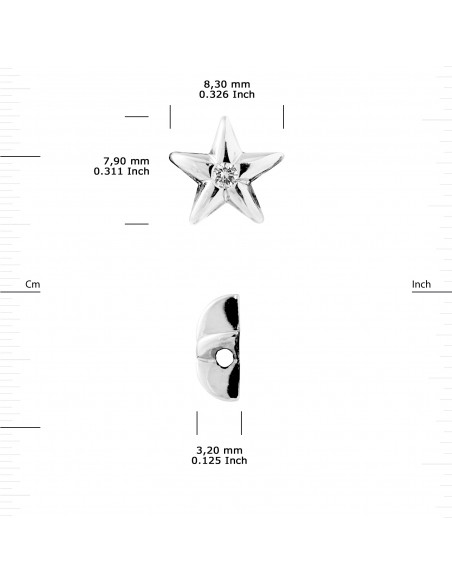 Diamond Necklace 0.030 CTS Serti Etoile - Venetian Chain - Silver 925 - Stella