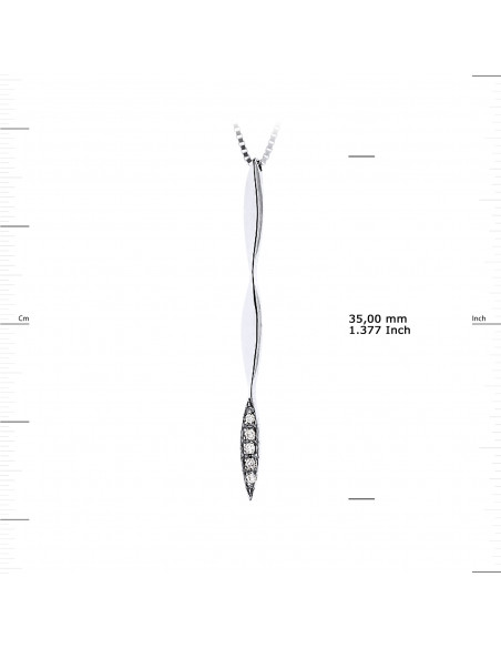 Diamond Necklace 0.020 CTS - Venetian Chain - Silver 925 - Levanto