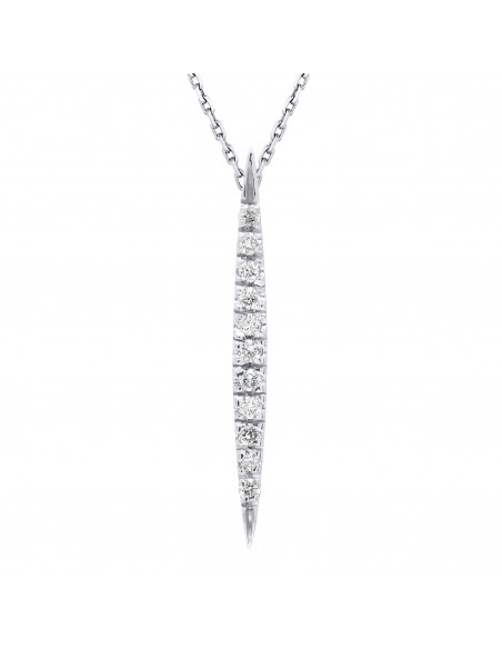 Diamond Necklace 0.060 CTS - Venetian Chain - Silver 925 - Cagliari