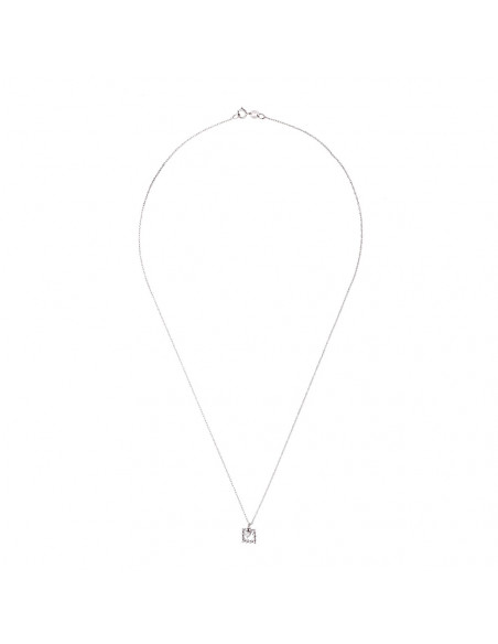 Collier Solitaire Diamant 0.050 Cts - Chaîne Vénitienne - Argent 925 - PORTO CERVO