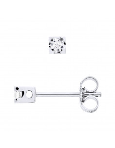 Diamond Solitar Earrings - 0.060 Sizes - Silver 925 -...