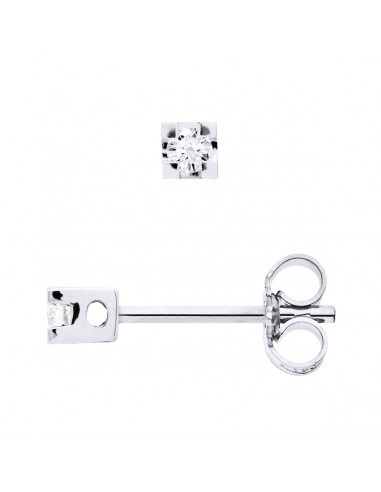 Boucles d'Oreilles Solitaires Diamants - Tailles de 0.060 à 0.10 Cts - Argent 925 - MARAVILLOSA