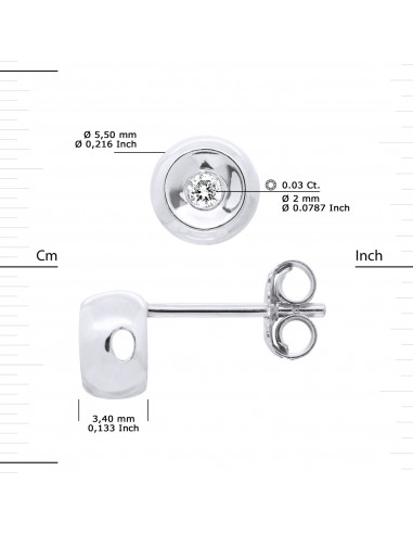 Boucles d'Oreilles Solitaires Diamants Serti...