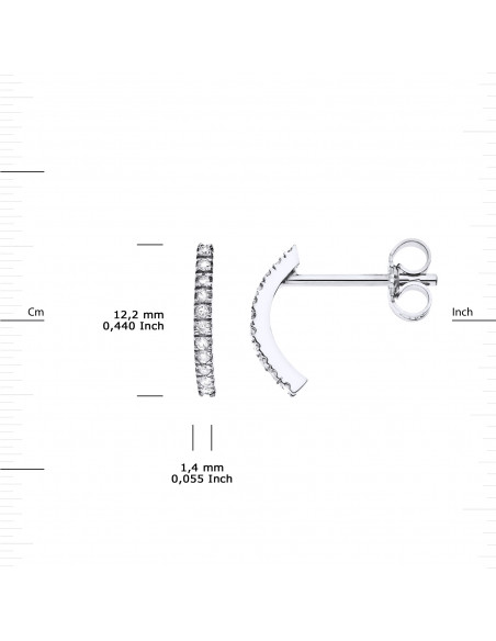 Boucles d'Oreilles Diamants 0.090 Cts - Argent 925 - CASTELSARDO