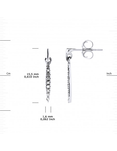 Diamond Earrings 0.070 CTS - Silver 925 - Aleria