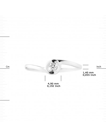 Solitaire Ring Diamond 0.040 CTS - Silver 925 - Capri