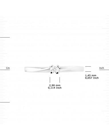 Solitaire Ring Diamond 0.060 CTS - Silver 925 -...