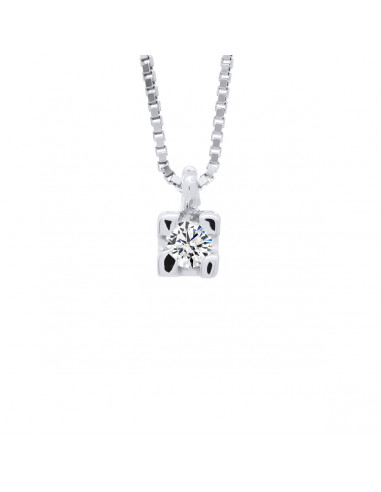 Colliers Pendentifs Solitaires Diamants - Tailles de 0.030 à 0.30 Carats - Or 375 - NEW YORK