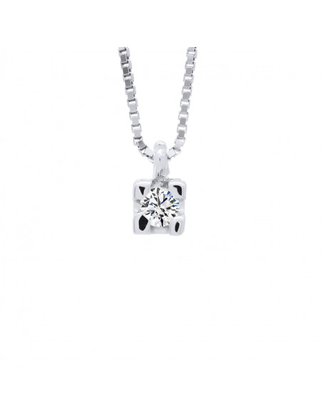 Diamond Solitary Pendants Necklaces - 0.030 to 0.30 Carats Sizes - Gold 375 - New York